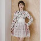 Modern Hanbok Lace Mini Skirt One Size