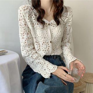 Crochet Knit Crop Cardigan