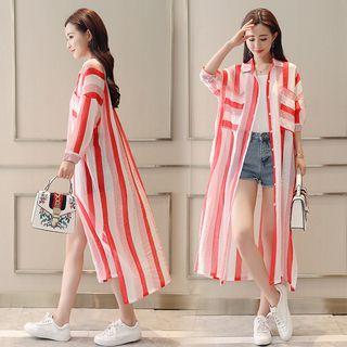 Striped Buttoned Light Jacket