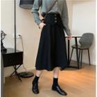 High-waist Long A-line Skirt