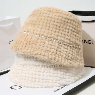 Faux Pearl Chenille Bucket Hat