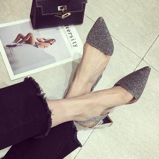 Sequined Slingback Pointy-toe Pumps