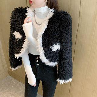 Open-front Colorblock Fleece Jacket
