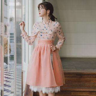 Hanbok Skirt (sheer Chiffon / Midi / Orange)