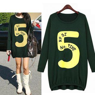 Number Print Pullover Dress