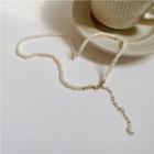 Freshwater Pearl Pendant Choker 1 Pc - Necklace - Gold & White - One Size