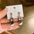 Painting Drop Earrings Green - One Size