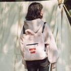 Lettering Furry Backpack