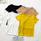Ruffled-trim Short-sleeved T-shirt