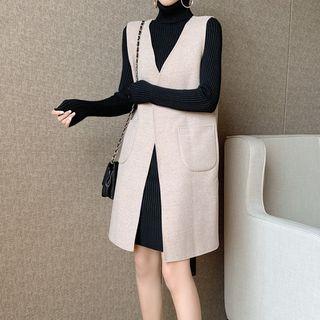 Ribbed Knit Dress / Long Vest