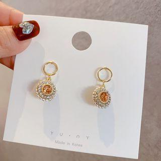 Rhinestone Dangle Earring Re2146 - Gold - One Size