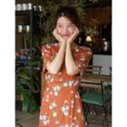 Tie-back Floral Pattern Maxi Dress