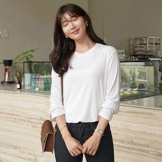 Basic Slit-side Silky T-shirt