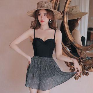 Set: Crisscross Back Swimsuit + Cover-up
