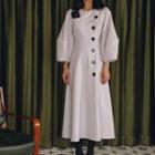 Long-sleeve Midi A-line Buttoned Dress