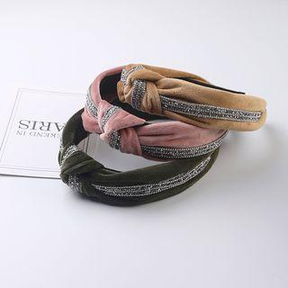 Embellished Velvet Knotted Headband