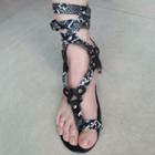 Snake Print Ankle Strap Sandals
