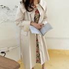 Cape-collar Single-breasted Trench Coat