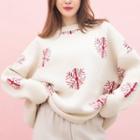 Snowflake Loose-fit Mock-neck Sweater