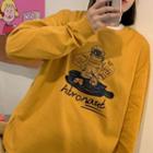 Long-sleeve Astronaut Print T-shirt