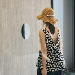 Flower Print Open Back Camisole Top