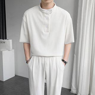 Set: Short-sleeve Henley T-shirt + Harem Pants