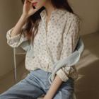 Floral Textured Cotton Shirt Ivory - One Size
