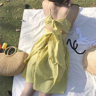 Tie Back Spaghetti Strap Midi Dress