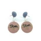 Dog Embroidered Button Drop Earring