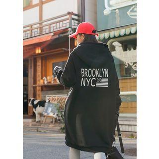 Tall Size Fleece Lined Hooded Zip Jacket