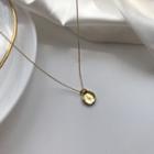 925 Sterling Silver Pendant Necklace L228 - Gold - One Size