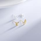 Butterfly Asymmetrical Sterling Silver Earring