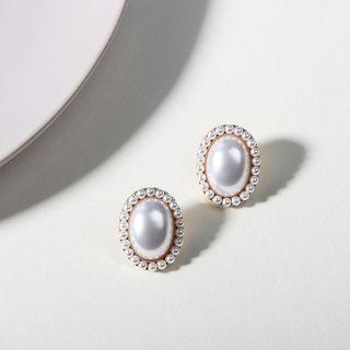 Retro Oval Faux Pearl Earring