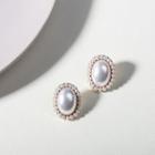 Retro Oval Faux Pearl Earring