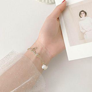 Pearl Love Lettering Bracelet