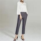 Banded-waist Striped Pants
