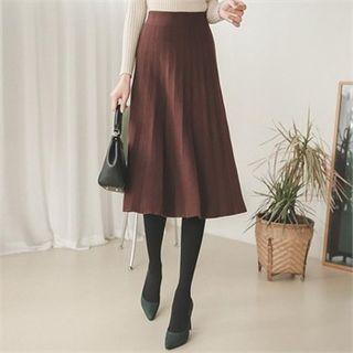 Accordion-pleated Knit Skirt