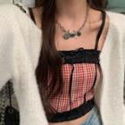 Cropped Check Camisole Top