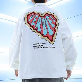 Heart Patched Shirt Jacket
