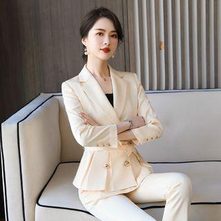 Double-breasted Blazer / Straight-cut Pants / Camisole Top