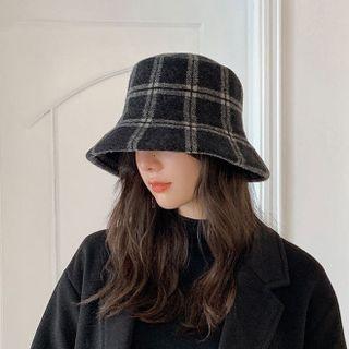 Plaid Wool Bucket Hat