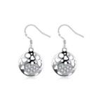 Simple And Romantic Hollow Hollow Cubic Zircon Earrings Silver - One Size