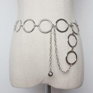 Ring Detail Chain Waist Belt