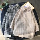 Short Sleeve Check Loose-fit Shirt