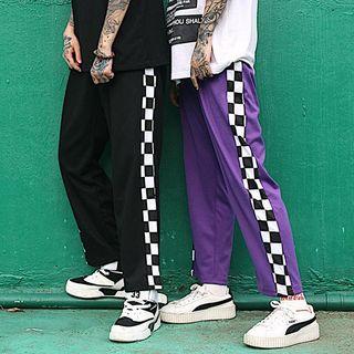 Check-panel Sweatpants