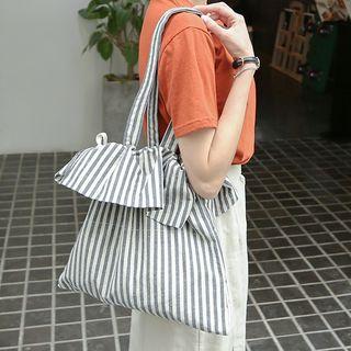 Striped Drawstring Shopper Bag