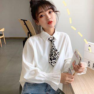 Bell-sleeve Shirt With Tie
