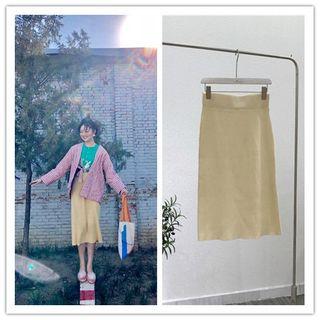 Knit A-line Midi Skirt As Shown In Figure - One Size