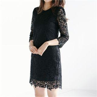 Zip-back Laced Dress
