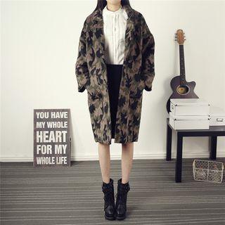 Buttoned Camouflage Coat